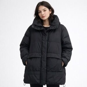 Lululemon Down Jacket Puffer Coat in Black 600 Fill Goose Down Size 12